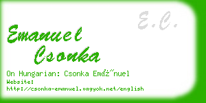 emanuel csonka business card